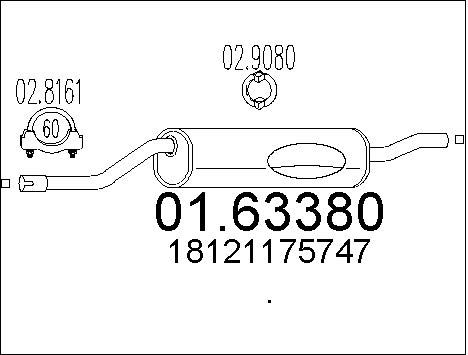 MTS Глушитель выхлопных газов конечный 01.63380