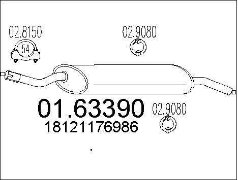 MTS Глушитель выхлопных газов конечный 01.63390