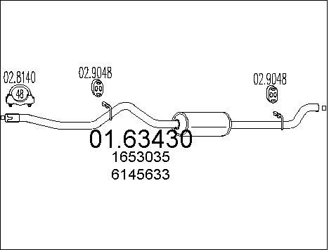 MTS Глушитель выхлопных газов конечный 01.63430