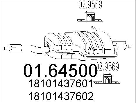 MTS Глушитель выхлопных газов конечный 01.64500