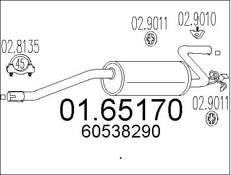 MTS Глушитель выхлопных газов конечный 01.65170