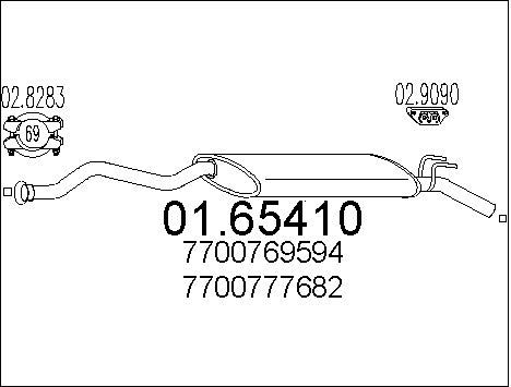 MTS Глушитель выхлопных газов конечный 01.65410