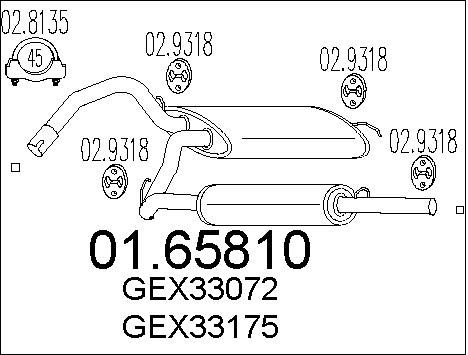 MTS Глушитель выхлопных газов конечный 01.65810