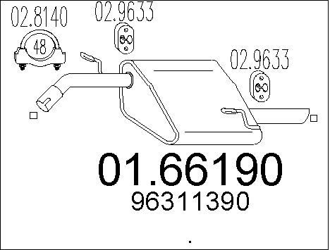 MTS Глушитель выхлопных газов конечный 01.66190