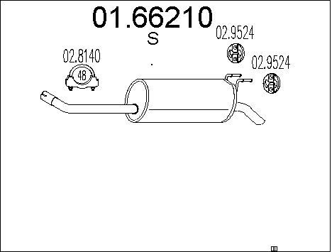 MTS Глушитель выхлопных газов конечный 01.66210