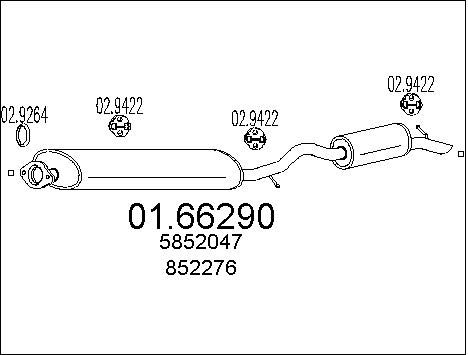 MTS Глушитель выхлопных газов конечный 01.66290