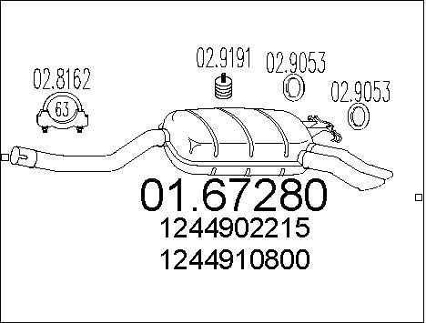 MTS Глушитель выхлопных газов конечный 01.67280