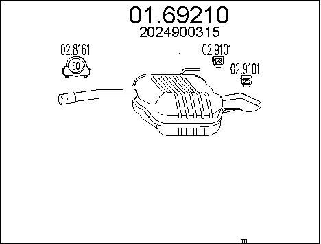 MTS Глушитель выхлопных газов конечный 01.69210