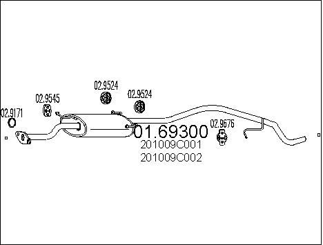 MTS Глушитель выхлопных газов конечный 01.69300