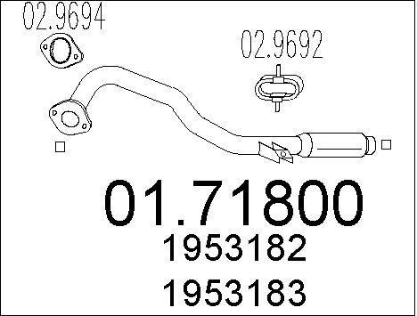 MTS Труба выхлопного газа 01.71800