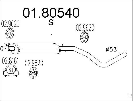 MTS Средний глушитель выхлопных газов 01.80540