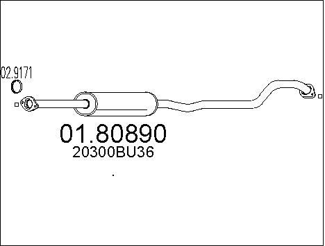 MTS Средний глушитель выхлопных газов 01.80890