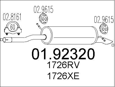 MTS Глушитель выхлопных газов конечный 01.92320