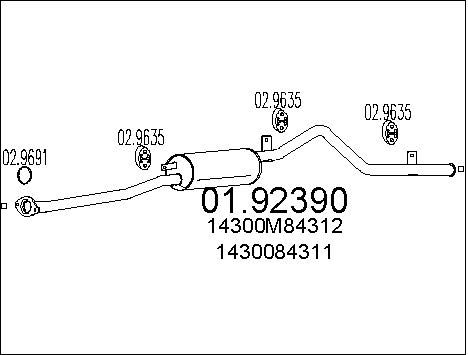MTS Глушитель выхлопных газов конечный 01.92390