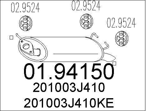 MTS Глушитель выхлопных газов конечный 01.94150