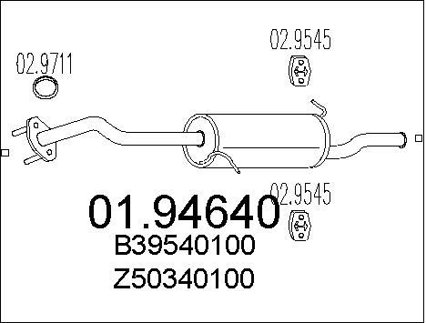 MTS Глушитель выхлопных газов конечный 01.94640