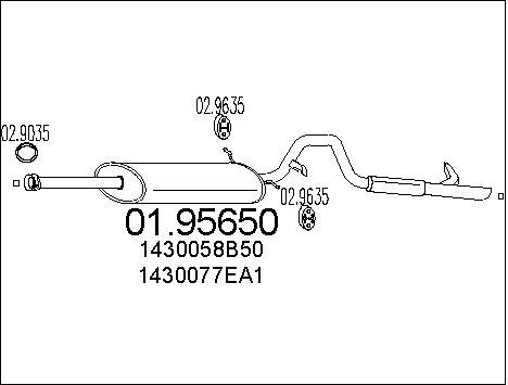 MTS Глушитель выхлопных газов конечный 01.95650
