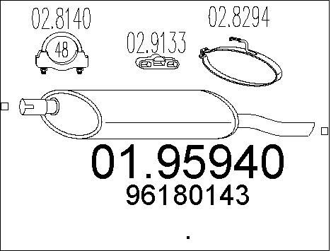 MTS Глушитель выхлопных газов конечный 01.95940