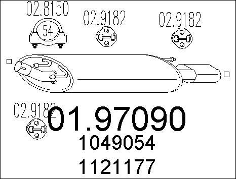 MTS Глушитель выхлопных газов конечный 01.97090