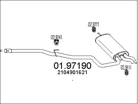 MTS Глушитель выхлопных газов конечный 01.97190