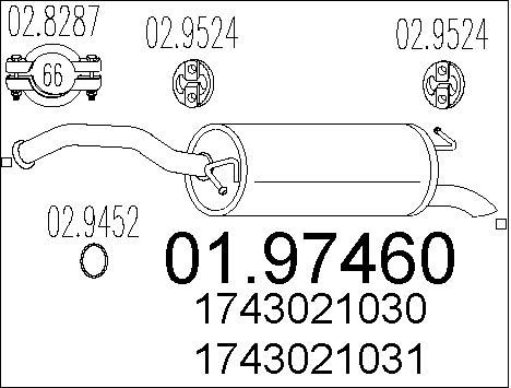 MTS Глушитель выхлопных газов конечный 01.97460