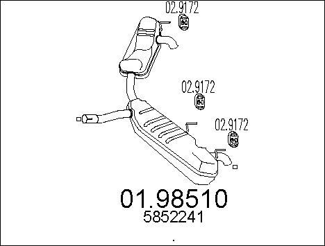 MTS Глушитель выхлопных газов конечный 01.98510