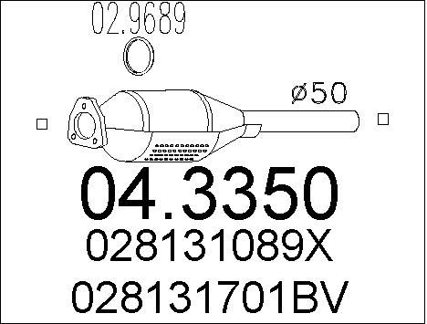 MTS katalizatoriaus keitiklis 04.3350