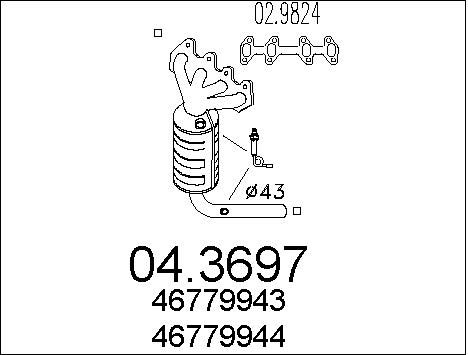 MTS katalizatoriaus keitiklis 04.3697