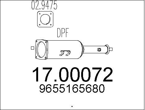 MTS suodžių / kietųjų dalelių filtras, išmetimo sistem 17.00072