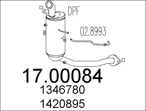 MTS suodžių / kietųjų dalelių filtras, išmetimo sistem 17.00084