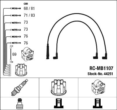 NGK Комплект проводов зажигания 44251