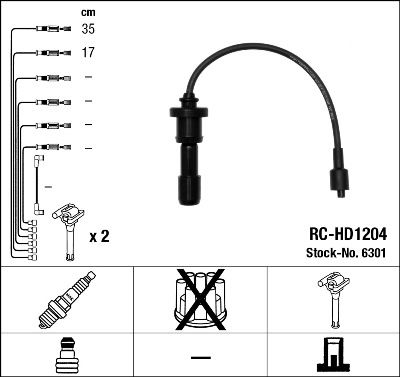 NGK uždegimo laido komplektas 6301