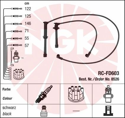 NGK Комплект проводов зажигания 8526