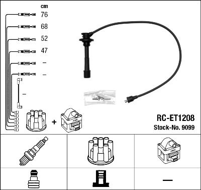 NGK uždegimo laido komplektas 9099