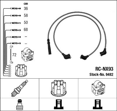 NGK uždegimo laido komplektas 9482