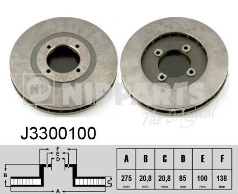 NIPPARTS stabdžių diskas J3300100