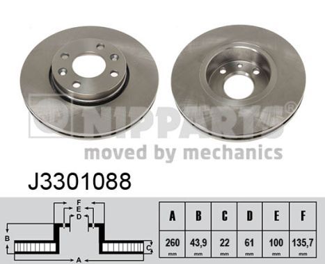 NIPPARTS Тормозной диск J3301088