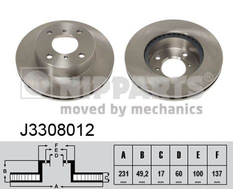 NIPPARTS Тормозной диск J3308012