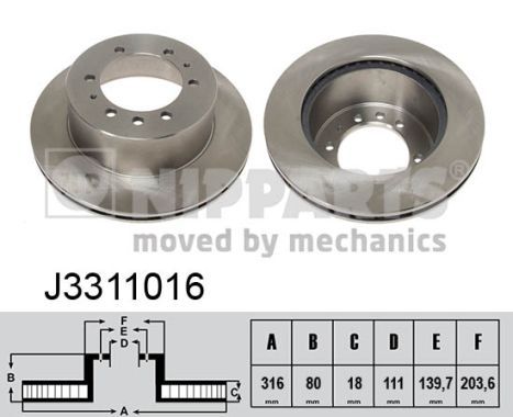 NIPPARTS Тормозной диск J3311016