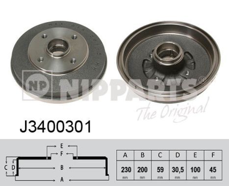 NIPPARTS Тормозной барабан J3400301