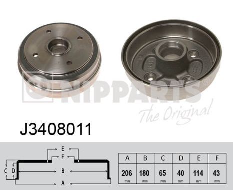 NIPPARTS Тормозной барабан J3408011