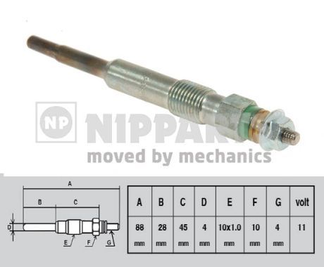 NIPPARTS Свеча накаливания J5711028