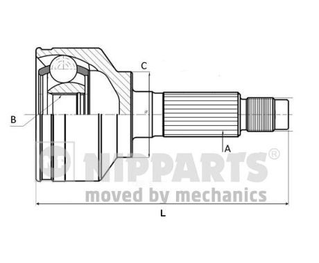 NIPPARTS Шарнирный комплект, приводной вал N2821049