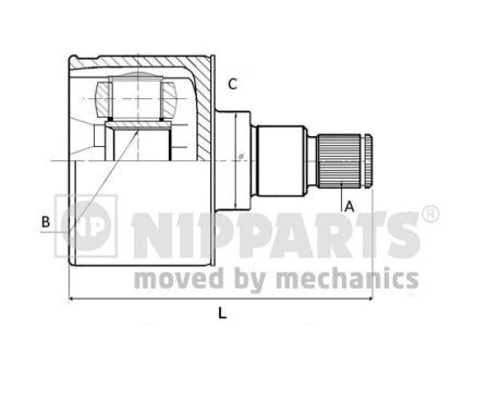 NIPPARTS Шарнирный комплект, приводной вал N2831004