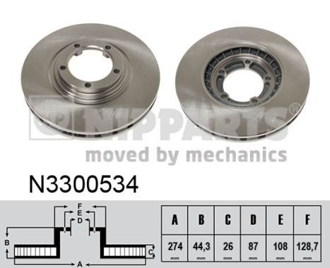 NIPPARTS Тормозной диск N3300534