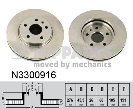 NIPPARTS Тормозной диск N3300916