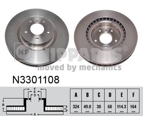 NIPPARTS stabdžių diskas N3301108