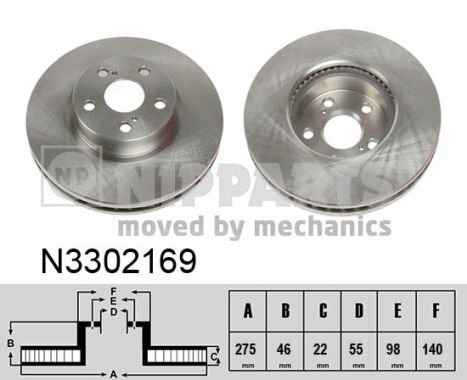 NIPPARTS Тормозной диск N3302169