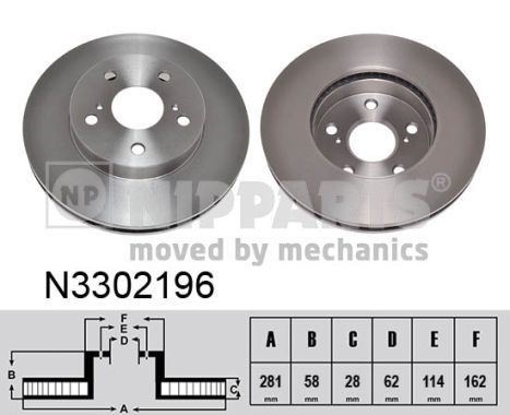 NIPPARTS stabdžių diskas N3302196