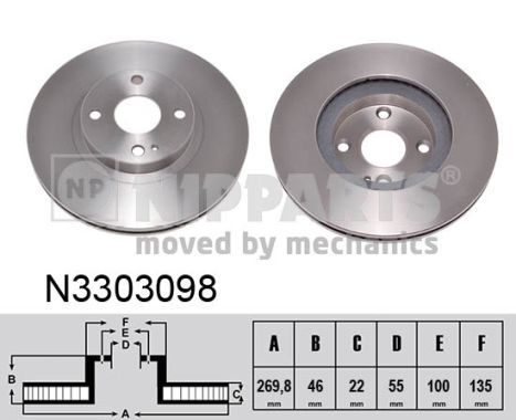 NIPPARTS Тормозной диск N3303098